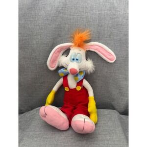 Vintage Who Framed Roger Rabbit Plush Stuffed Animal Red Overalls Playskool